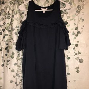 Dulled Blue Cold Shoulder Dress
